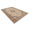 Heriz Area Rug Handmade White Medallion 7x10 ft