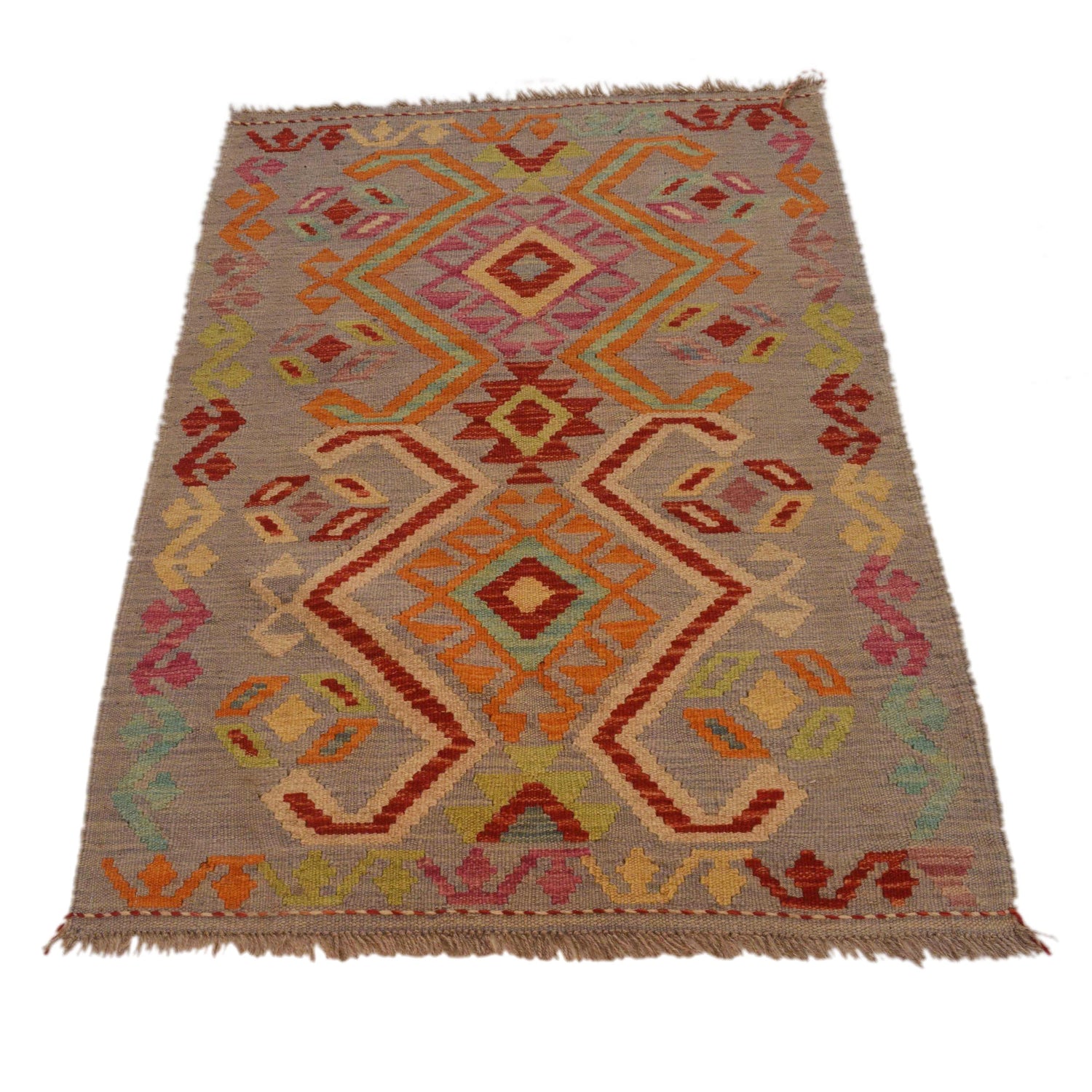 Handmade Multi Kilim Geometric 2x4 ft