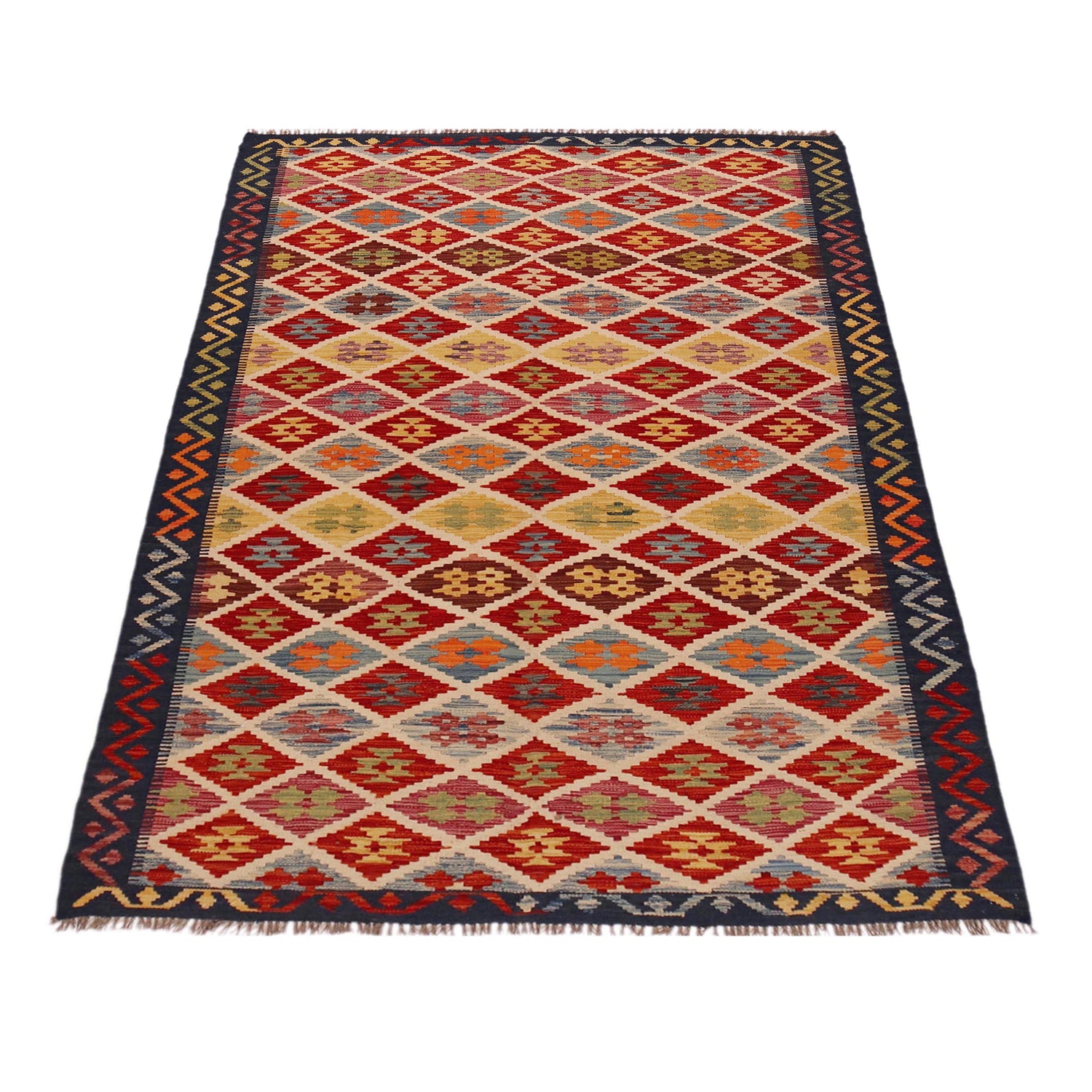 Handmade Multi Kilim Geometric 5x8 ft