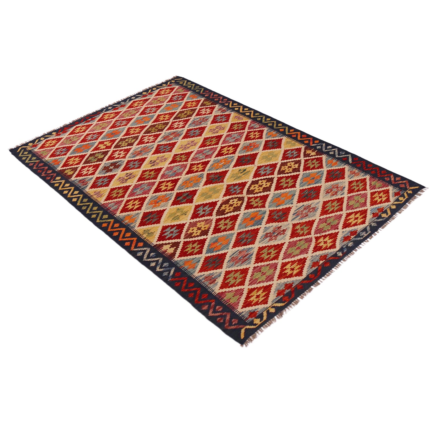 Handmade Multi Kilim Geometric 5x8 ft