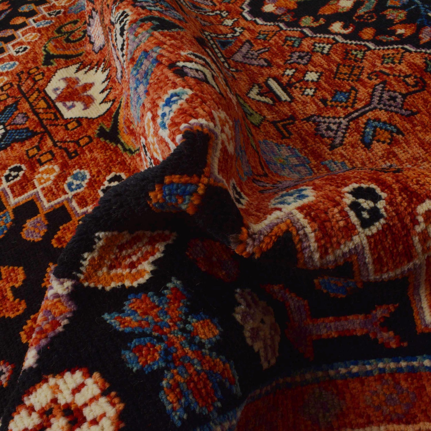 Shirazi Area Rug Handmade Red Medallion 7x10 ft