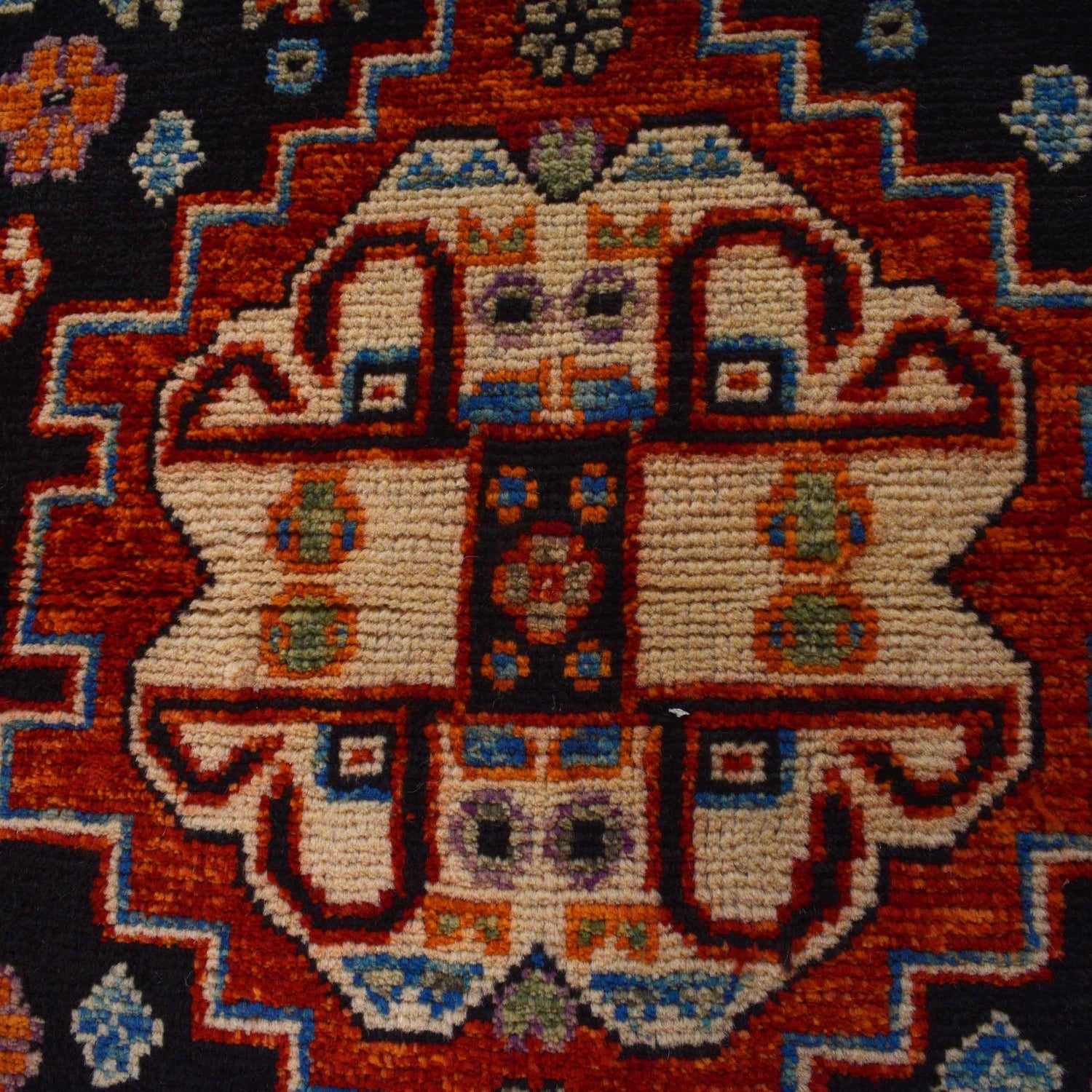 Shirazi Area Rug Handmade Red Medallion 7x10 ft