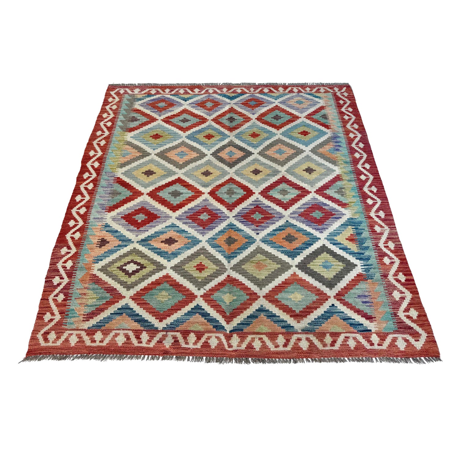Handmade Multi Kilim Geometric 4x7 ft