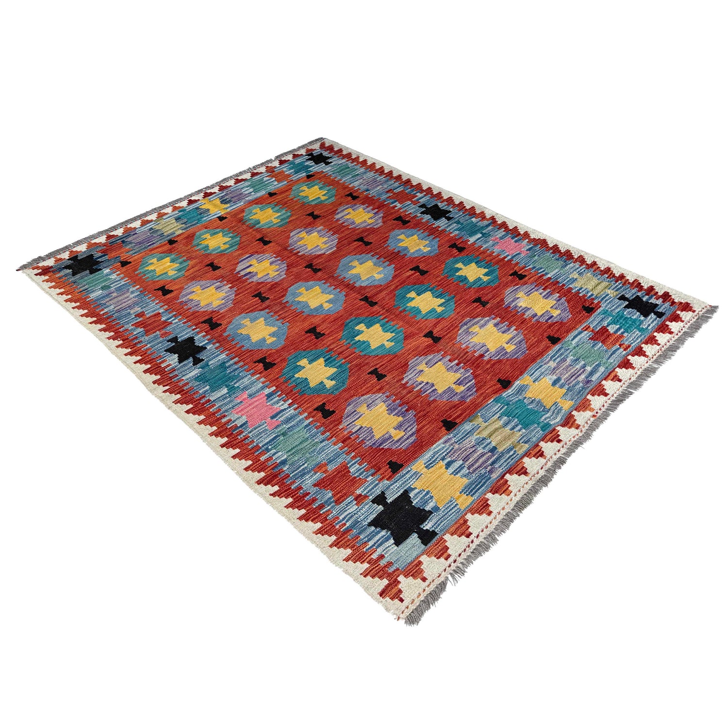 Handmade Multi Kilim Geometric 4x7 ft