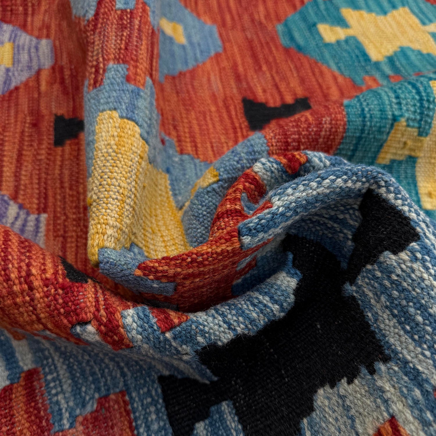 Handmade Multi Kilim Geometric 4x7 ft