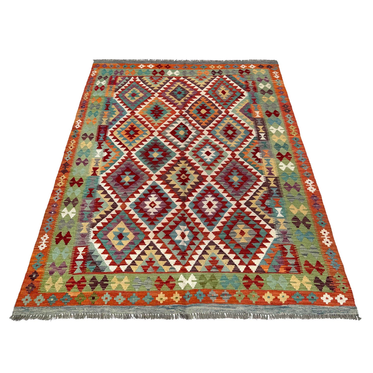 Handmade Multi Kilim Geometric 7x10 ft