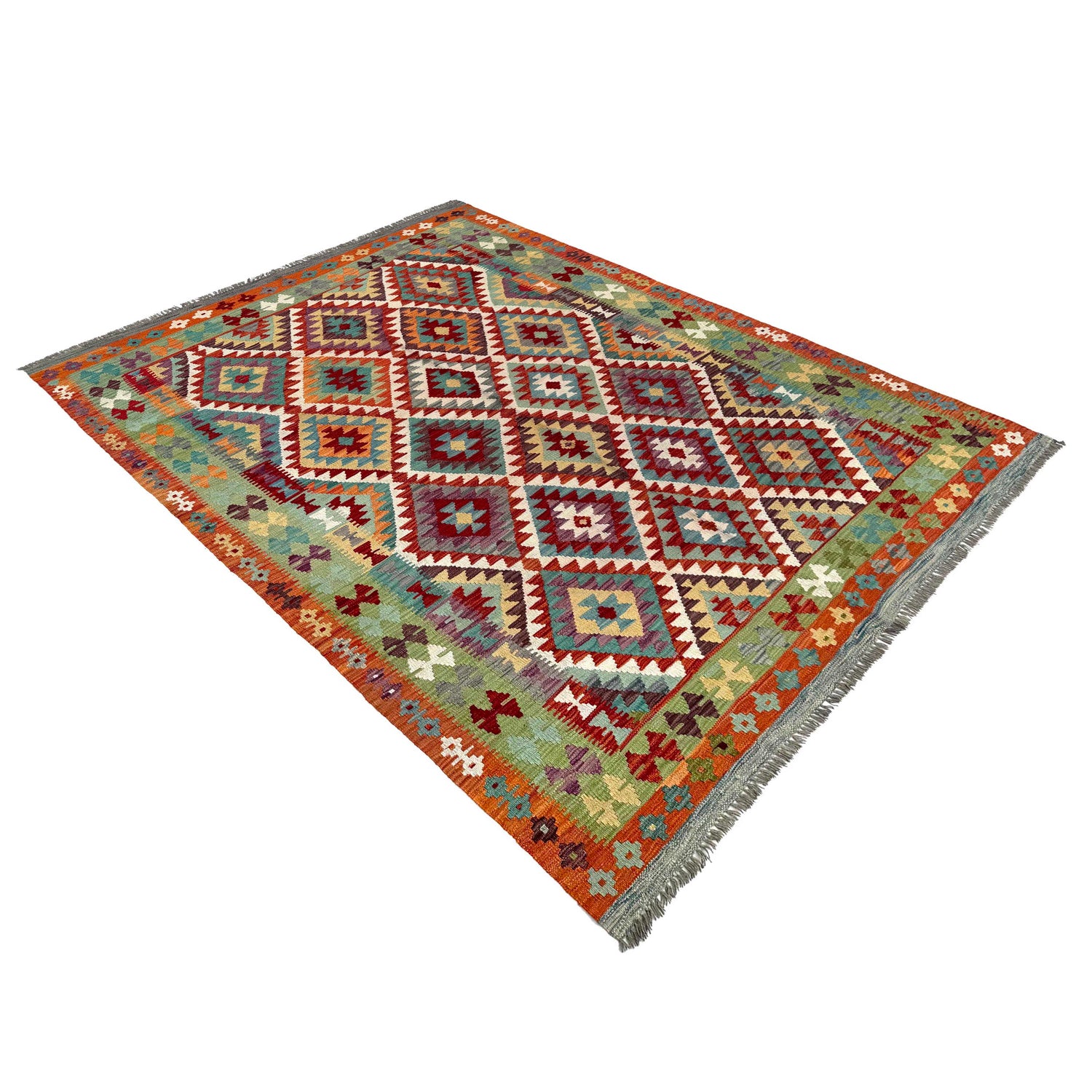 Handmade Multi Kilim Geometric 7x10 ft