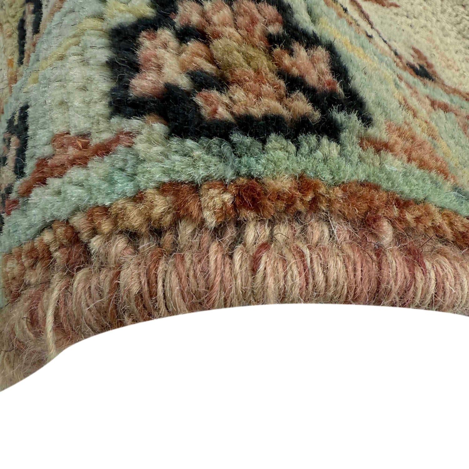 Oushak Area Rug Handmade Beige Floral 4x6 ft