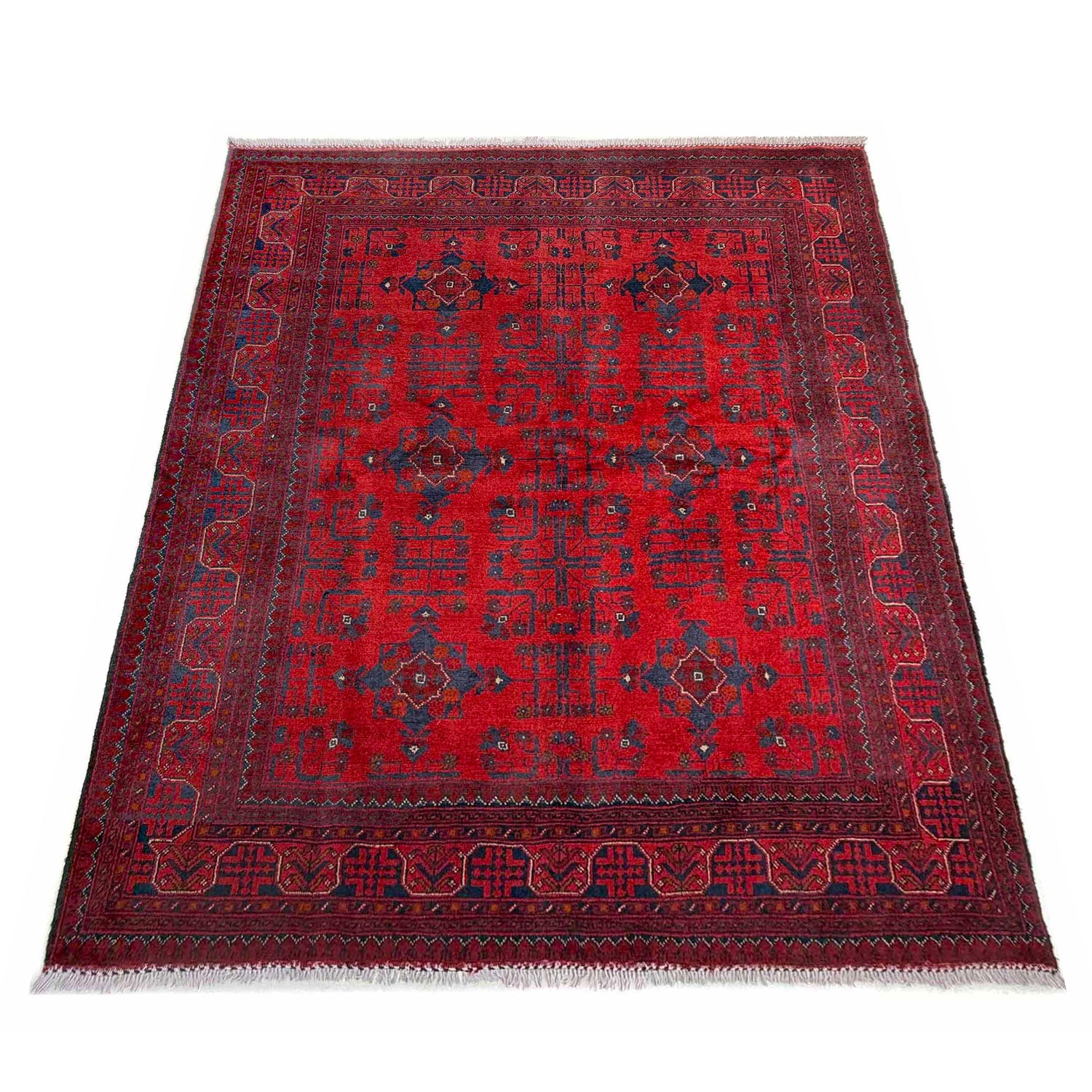 Khal Mohammadi Rug Handmade Red 4x7 ft
