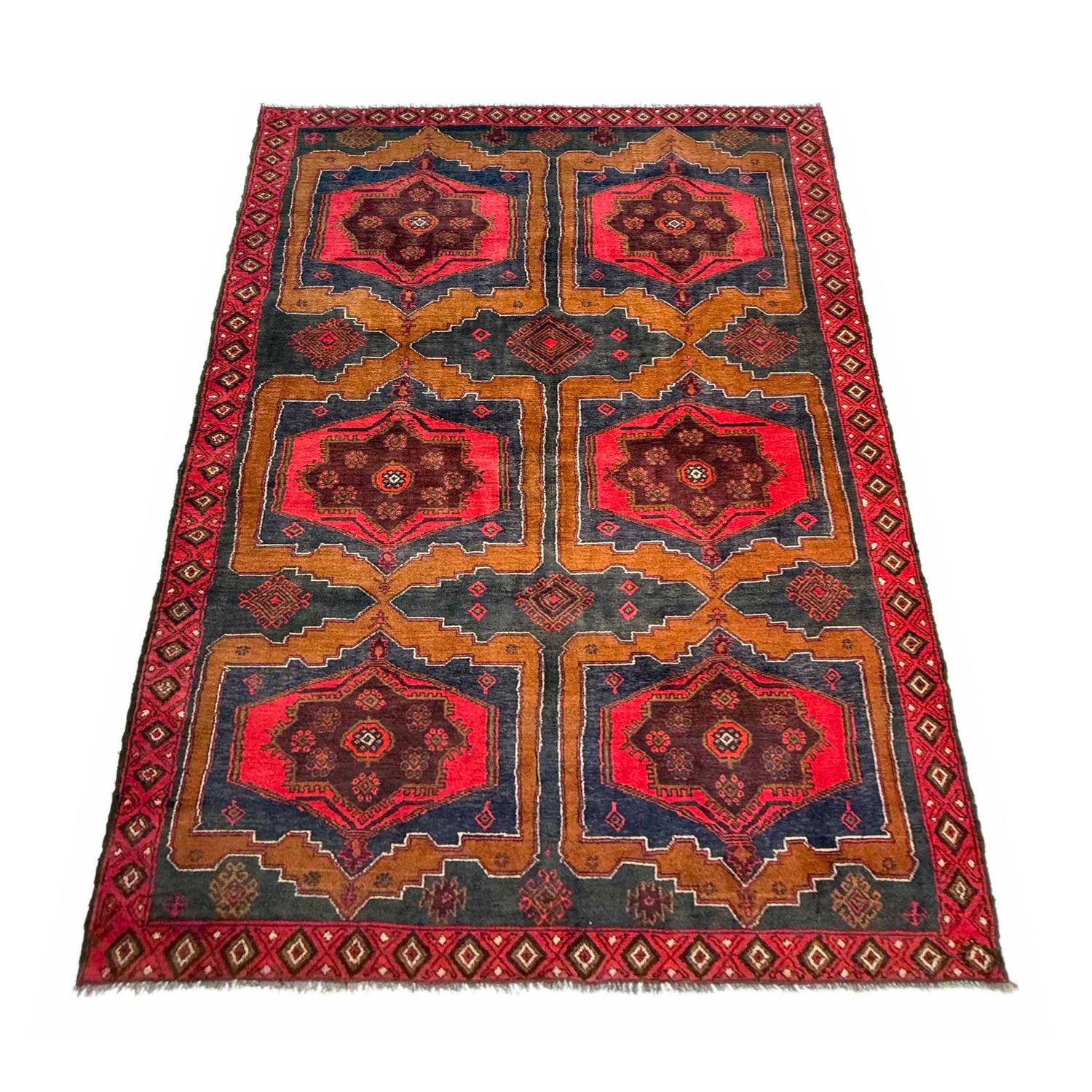 Baluchi Rug Handmade Multi Geometric 5x8 ft