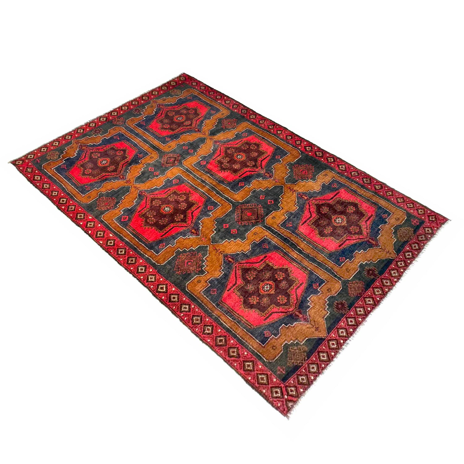 Baluchi Rug Handmade Multi Geometric 5x8 ft