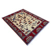 War Area Rug Handmade Beige Tank + Helicopter +Riffle 4x6 ft