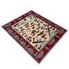 War Area Rug Handmade Beige Tank + Helicopter +Riffle 4x6 ft