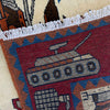 War Area Rug Handmade Beige Tank + Helicopter +Riffle 4x6 ft
