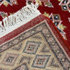 Jaldar Area Rug Handmade Red Floral 3x5 ft