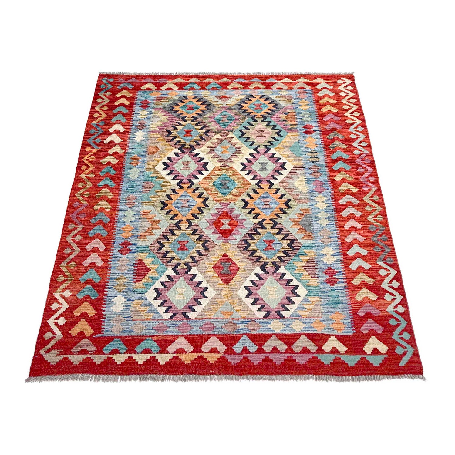 Handmade Multi Kilim Geometric 4x7 ft