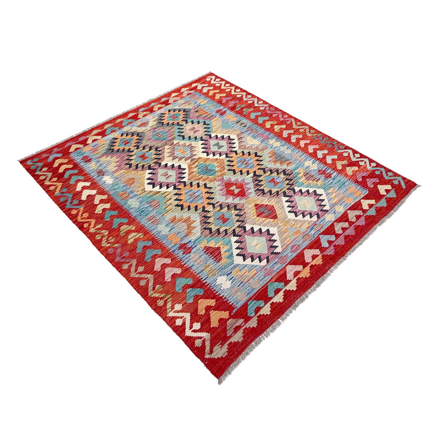 Handmade Multi Kilim Geometric 4x7 ft