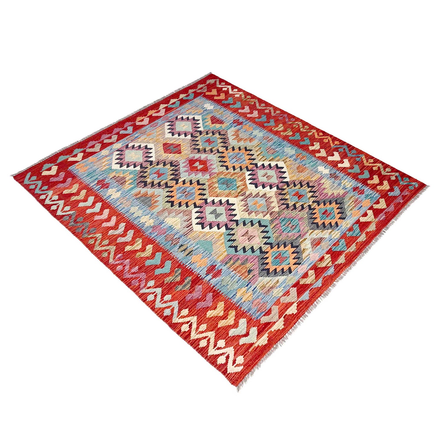 Handmade Multi Kilim Geometric 4x7 ft
