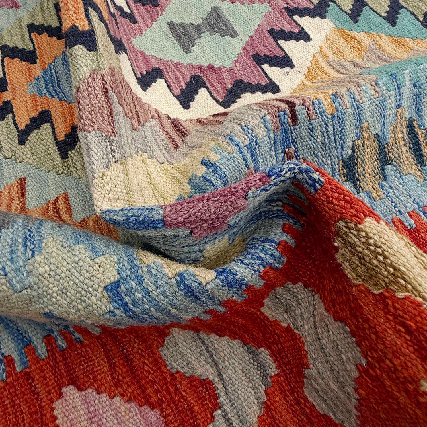Handmade Multi Kilim Geometric 4x7 ft