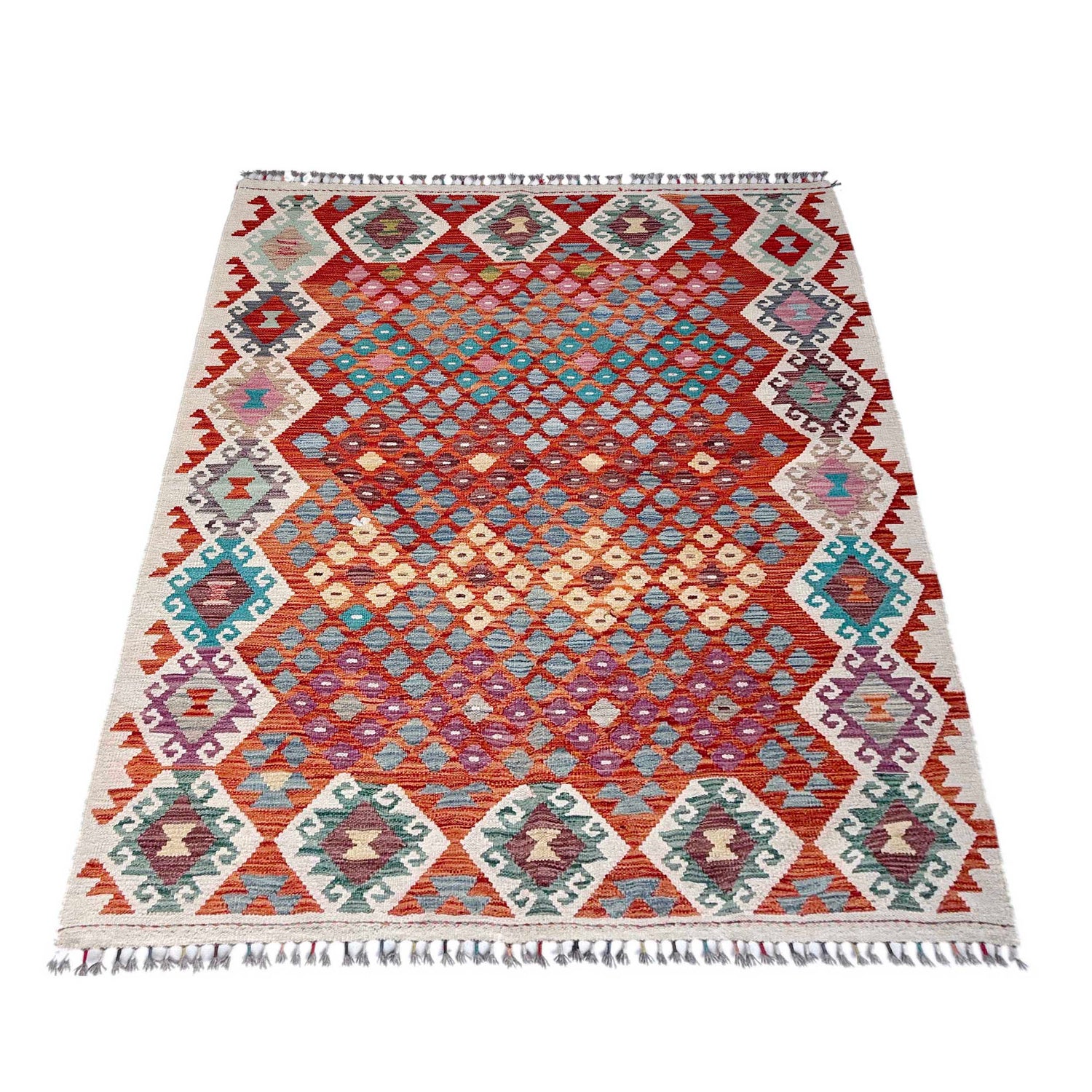 Handmade Multi Kilim Geometric 4x7 ft