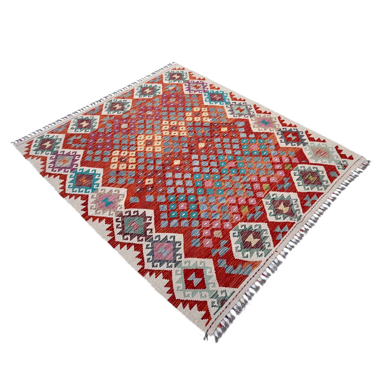 Handmade Multi Kilim Geometric 4x7 ft