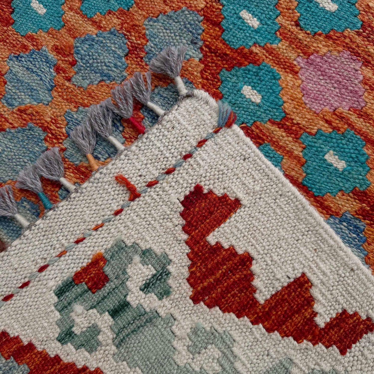 Handmade Multi Kilim Geometric 4x7 ft