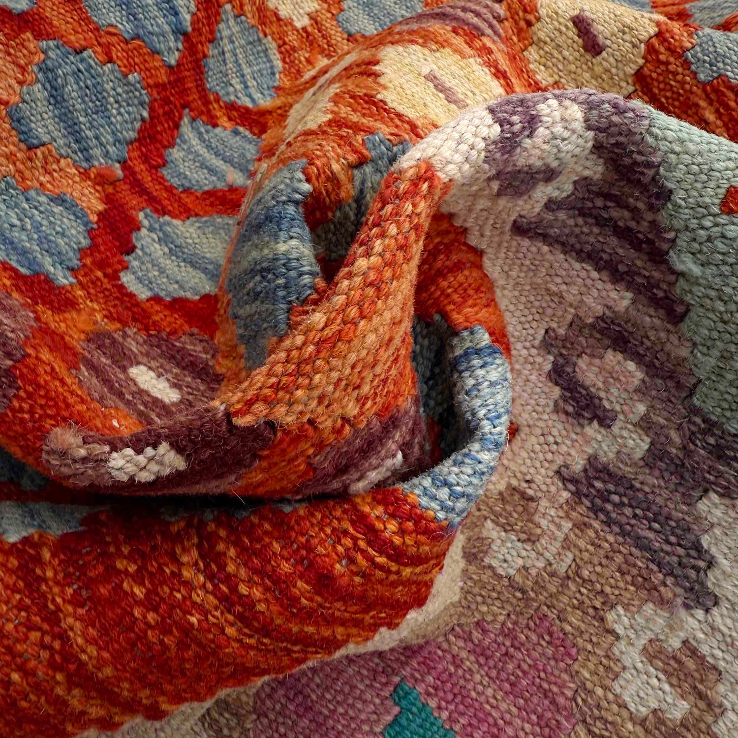 Handmade Multi Kilim Geometric 4x7 ft