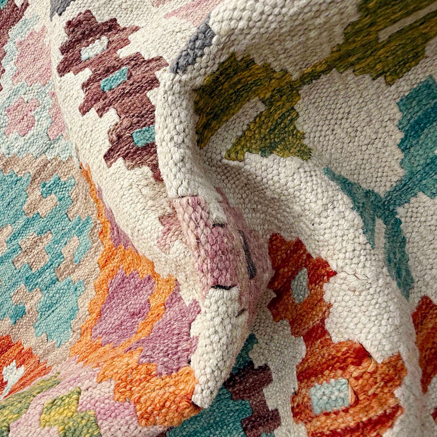 Handmade Multi Kilim Geometric 4x7 ft