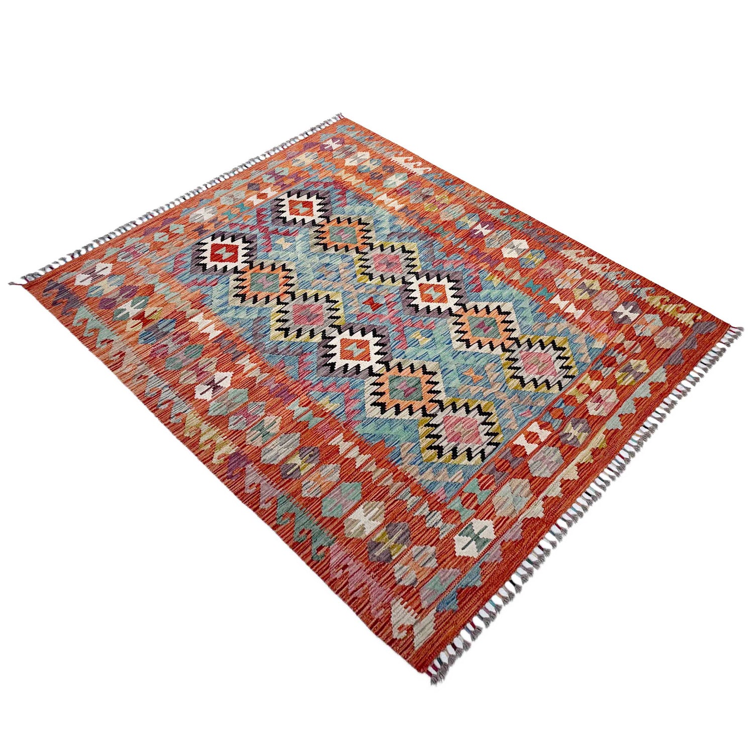 Handmade Multi Kilim Geometric 4x7 ft