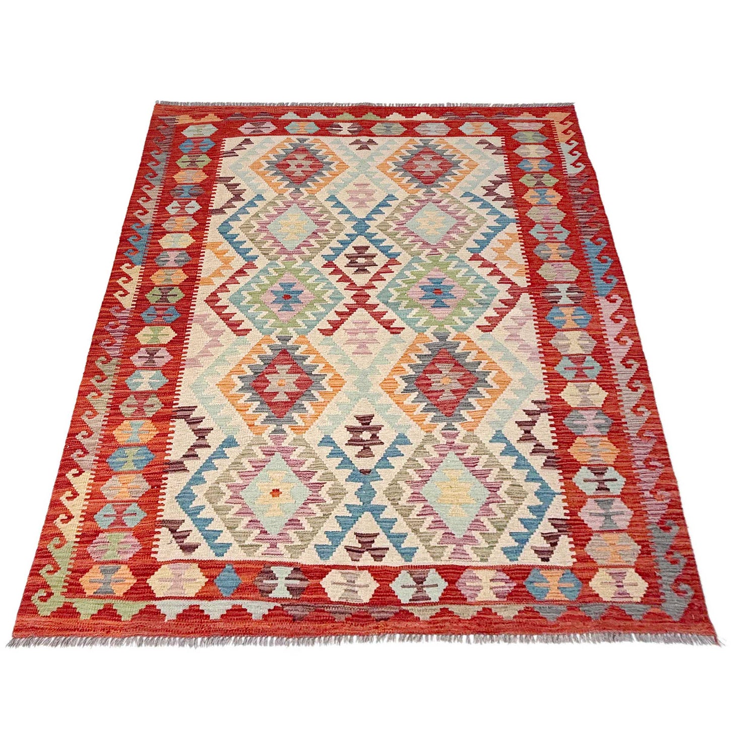 Handmade Multi Kilim Geometric 4x7 ft