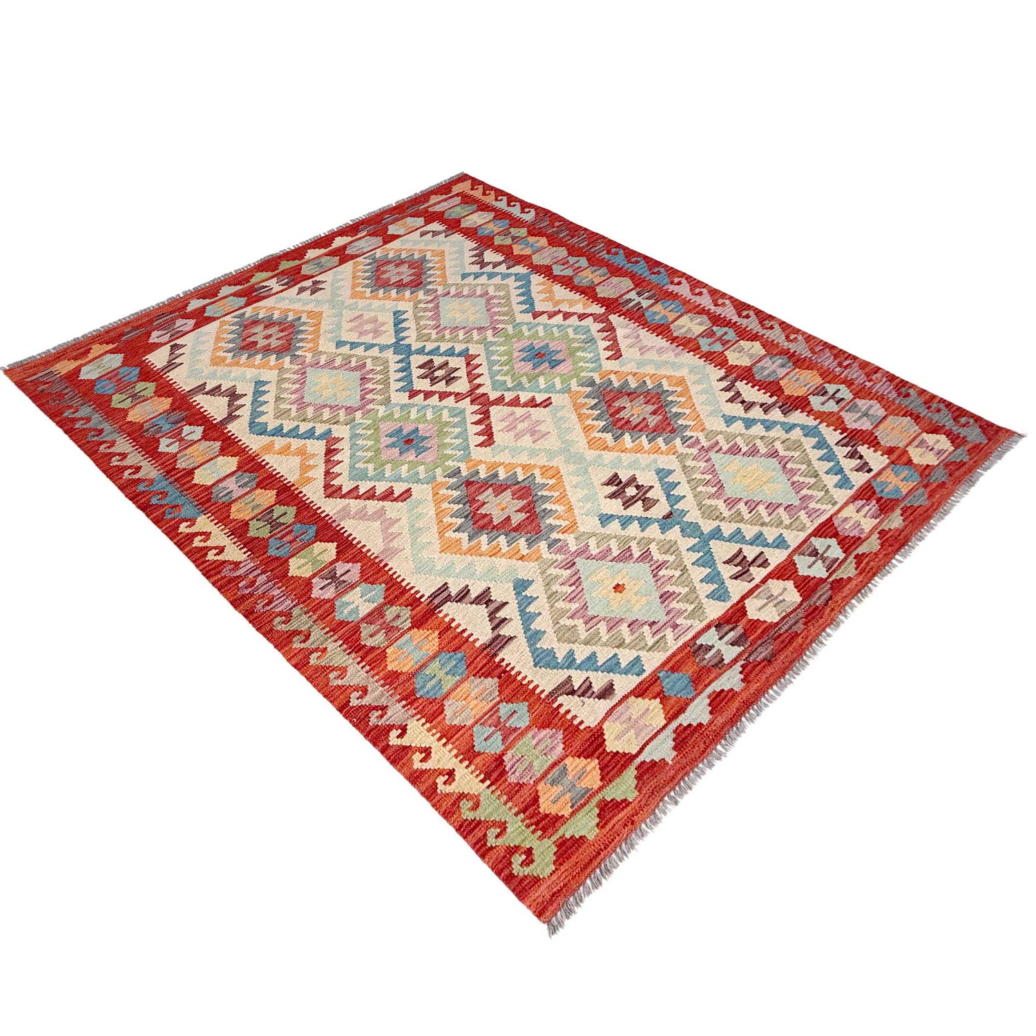 Handmade Multi Kilim Geometric 4x7 ft