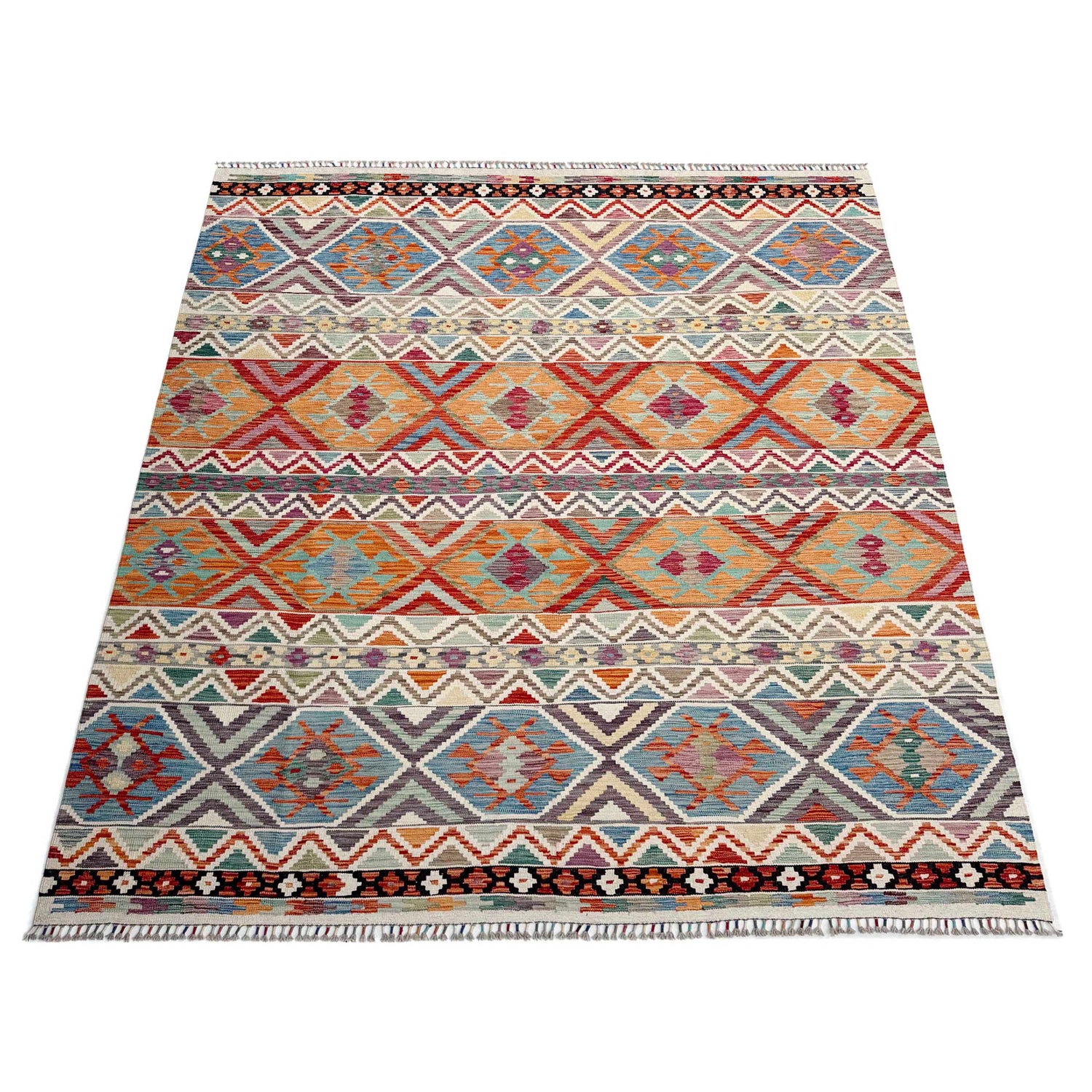 Handmade Multi Kilim Geometric 8x10 ft
