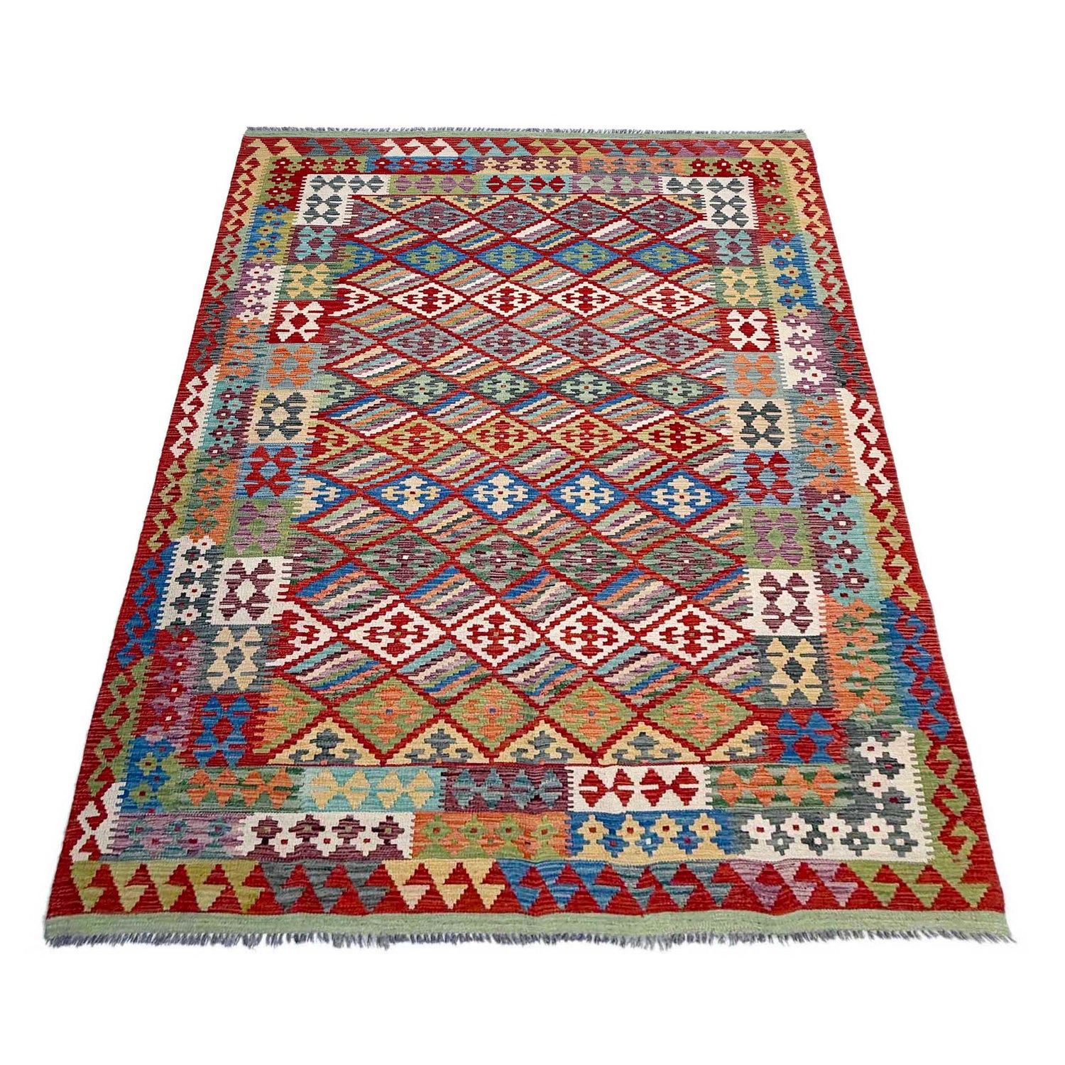 Handmade Multi Kilim Geometric 7x10 ft