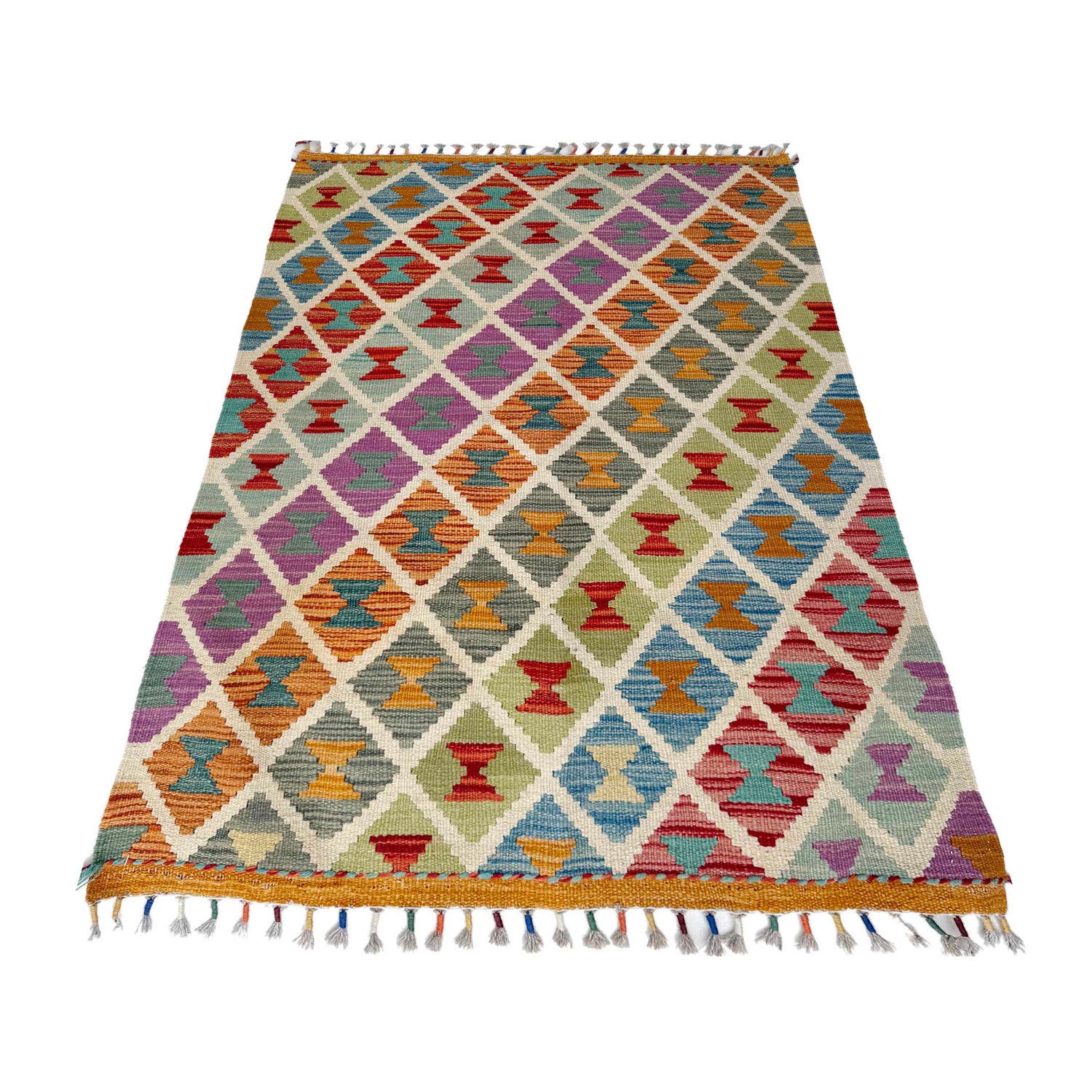 Handmade Multi Kilim Geometric 2x4 ft