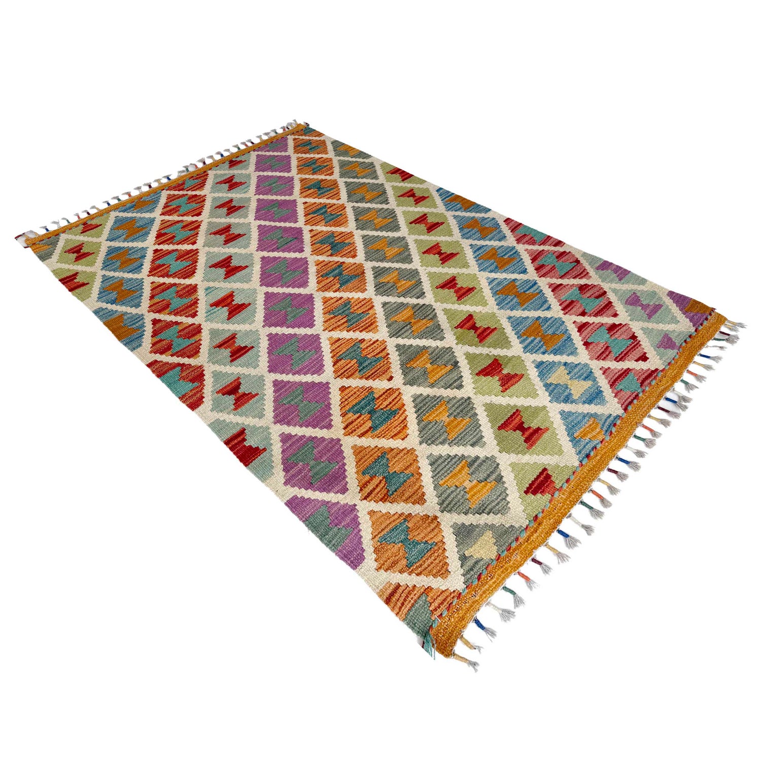 Handmade Multi Kilim Geometric 2x4 ft