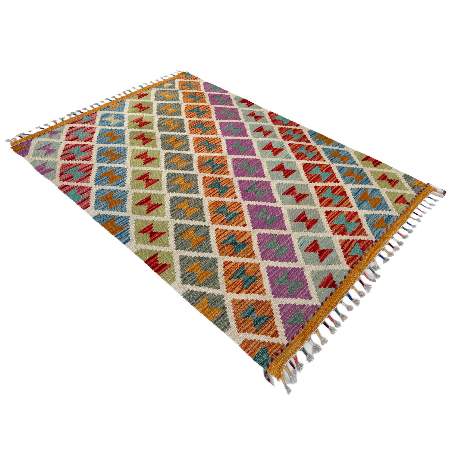 Handmade Multi Kilim Geometric 2x4 ft
