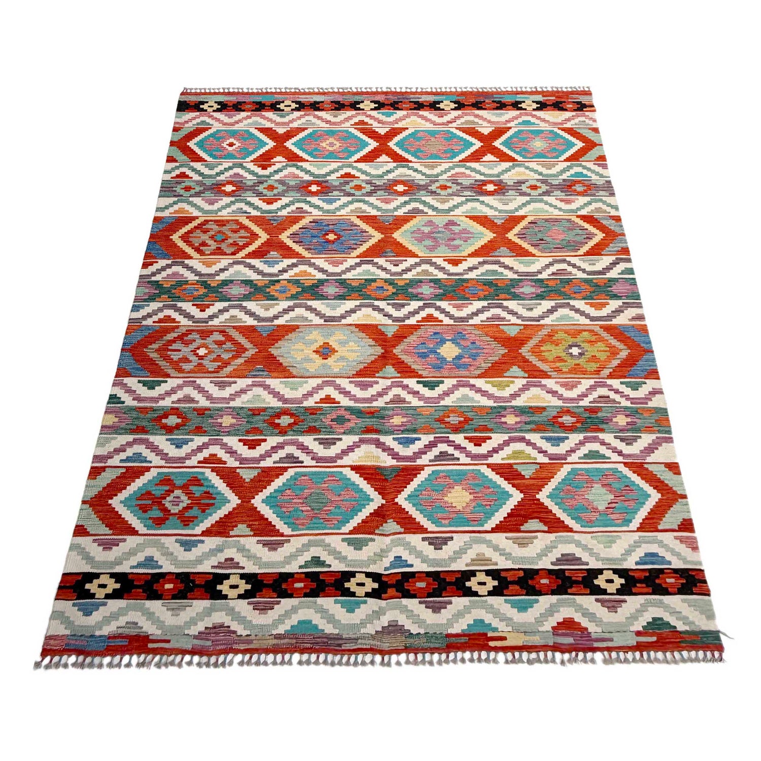 Handmade Multi Kilim Geometric 7x10 ft
