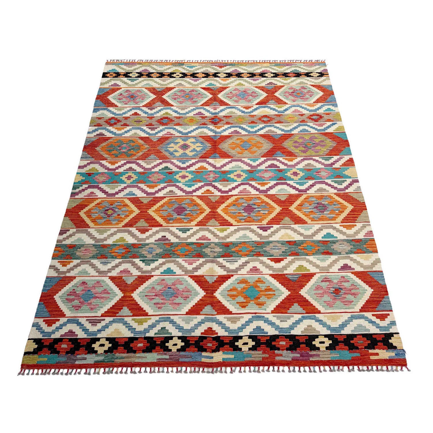 Handmade Multi Kilim Geometric 7x10 ft