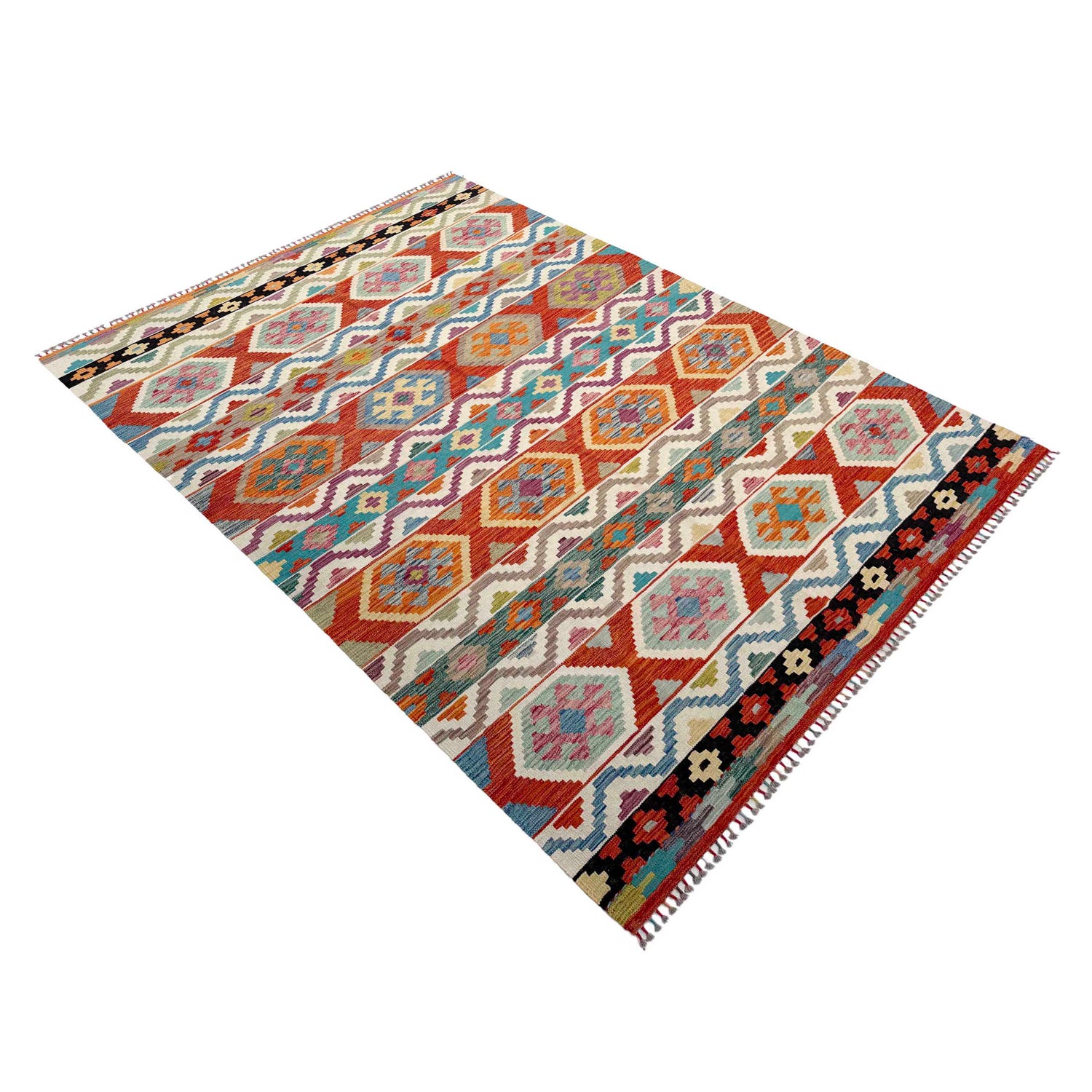 Handmade Multi Kilim Geometric 7x10 ft