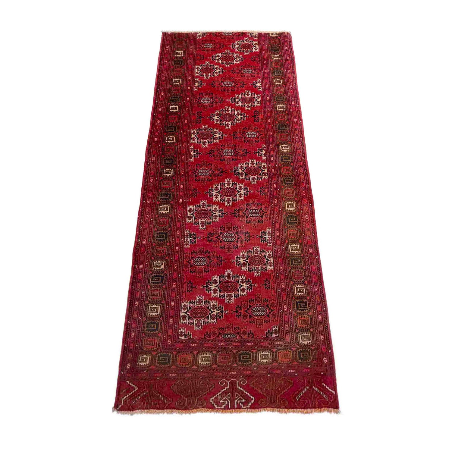 Khoja Roshnai Runner Rug Handmade Red Floral 8' Runner