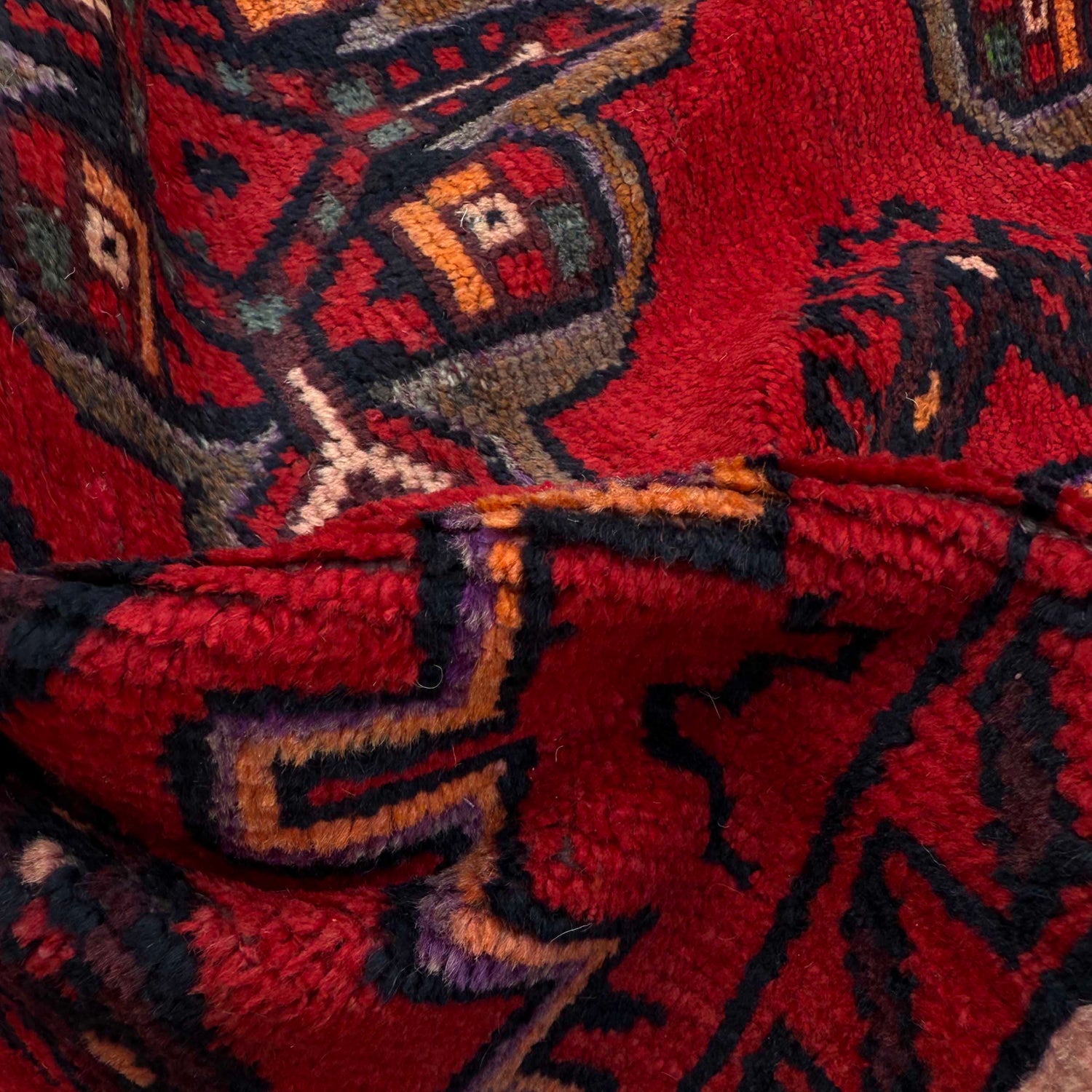 Baluchi Rug Handmade Red Floral 4x6 ft
