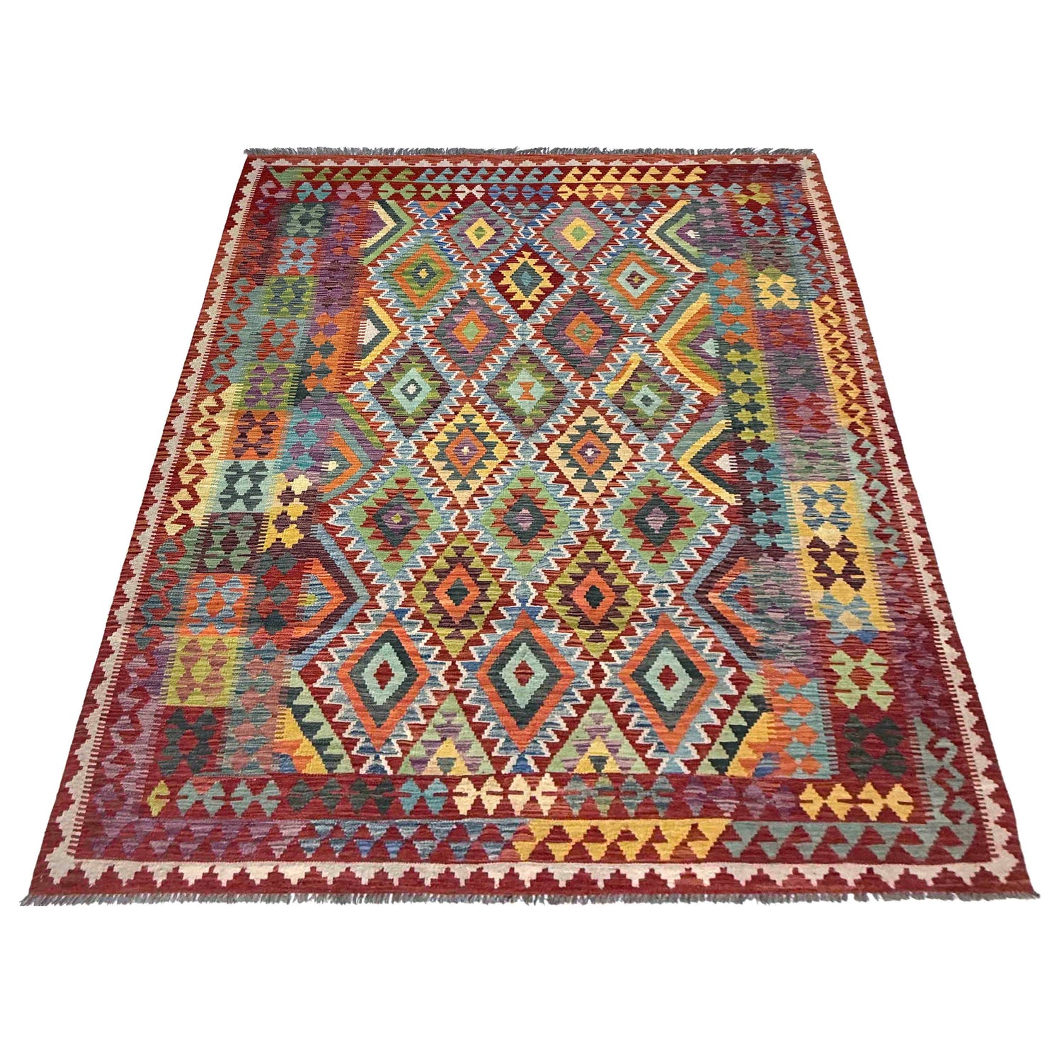 Handmade Multi Kilim Geometric 7x10 ft