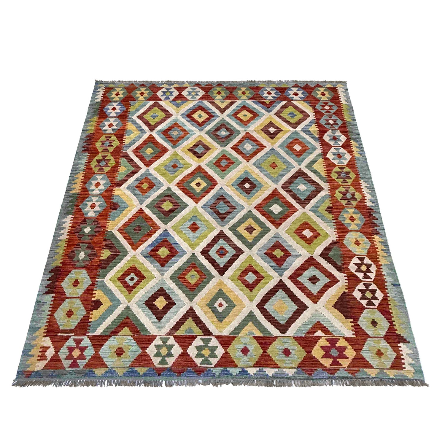 Handmade Multi Kilim Geometric 7x10 ft