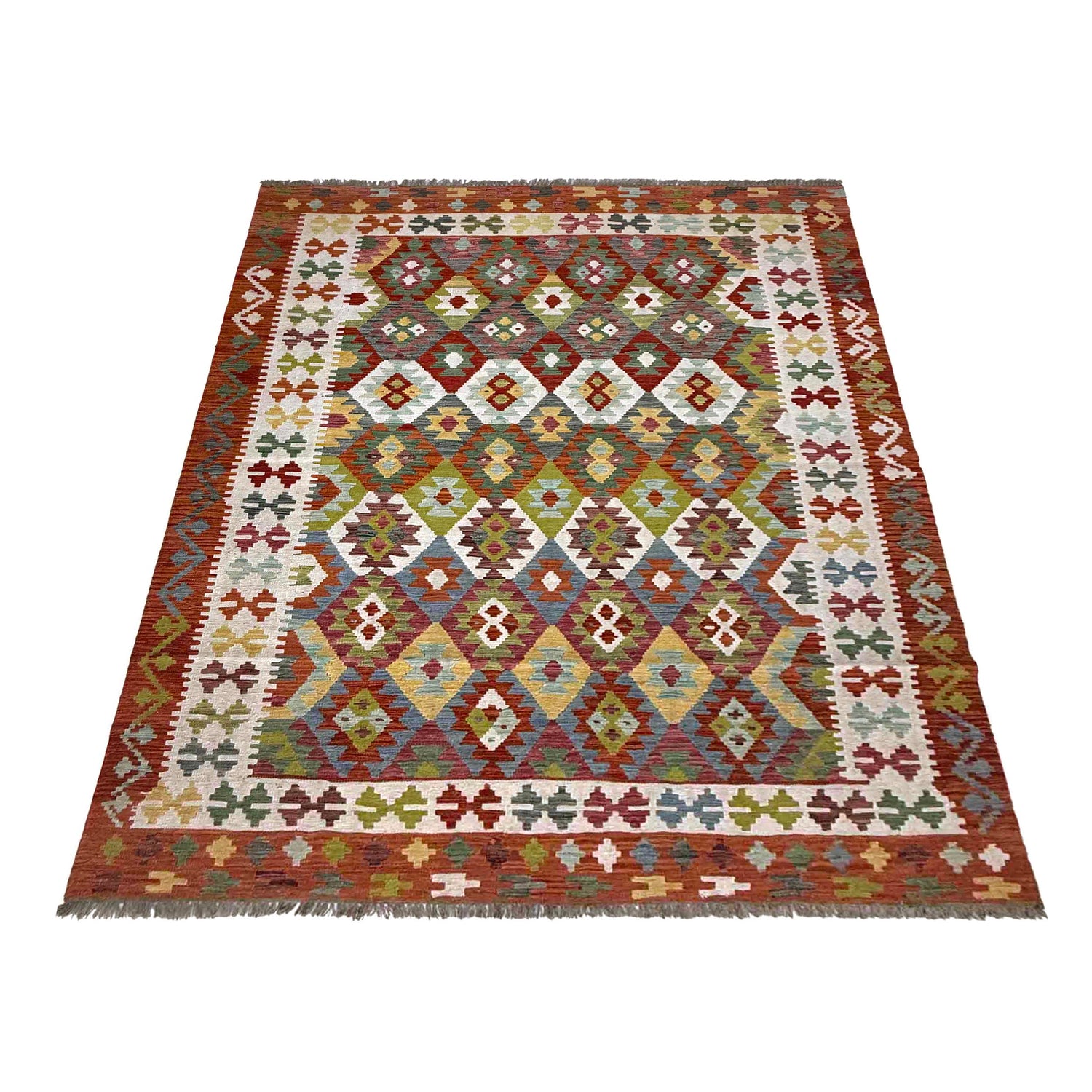 Handmade Multi Kilim Geometric 7x10 ft