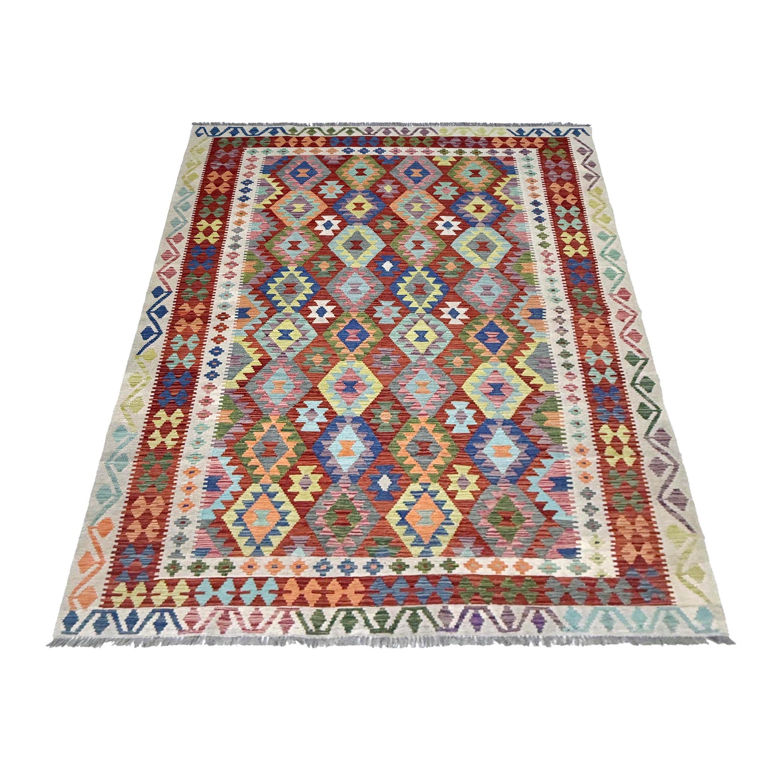 Handmade Multi Kilim Geometric 7x10 ft