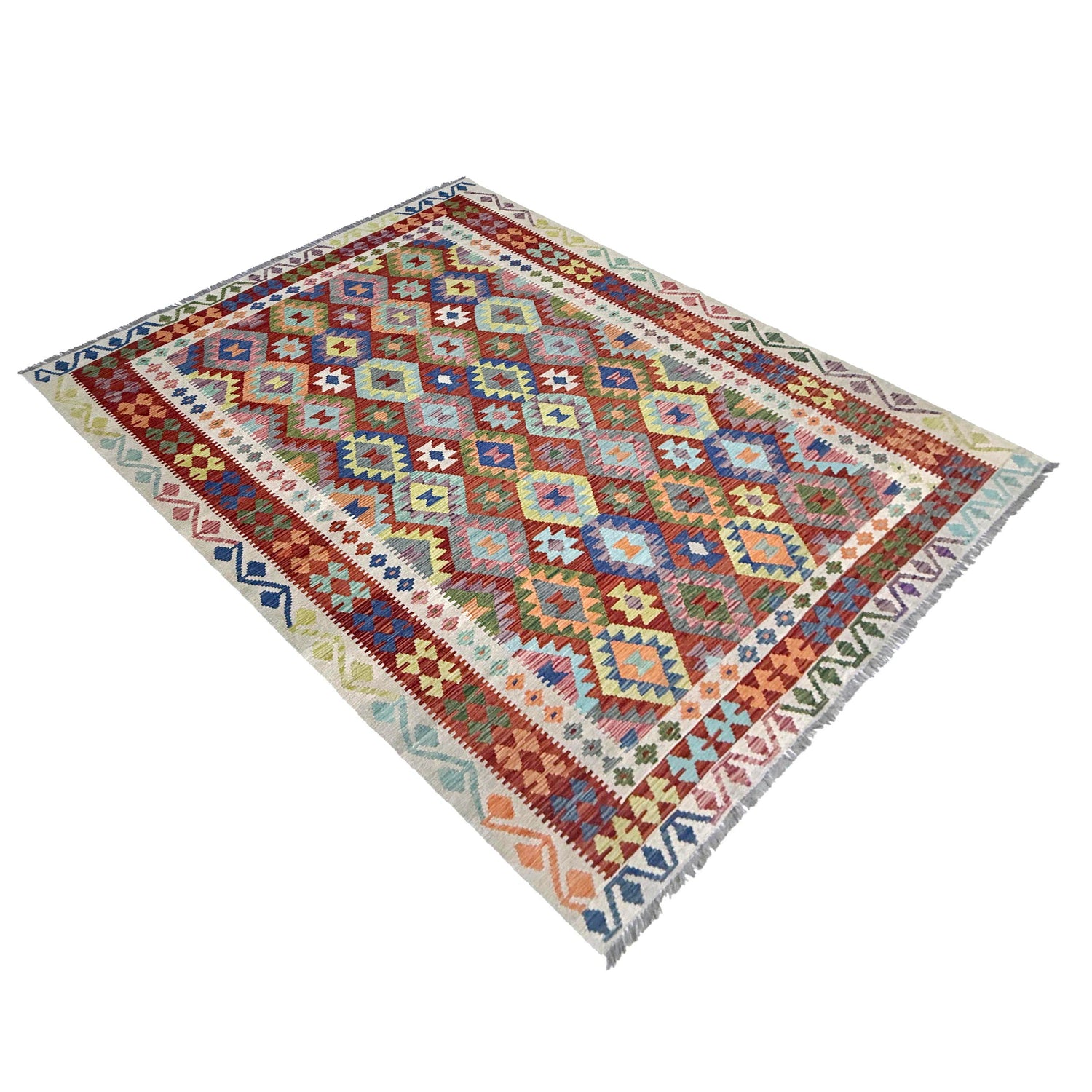 Handmade Multi Kilim Geometric 7x10 ft