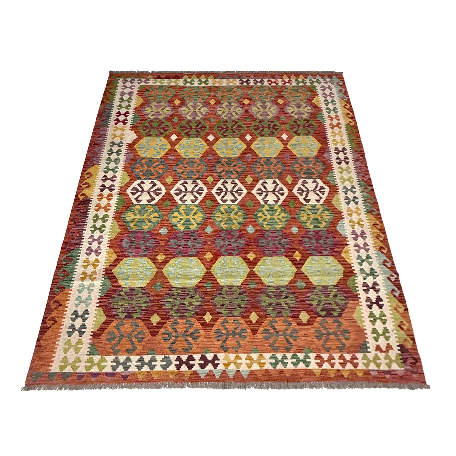 Handmade Multi Kilim Geometric 7x10 ft
