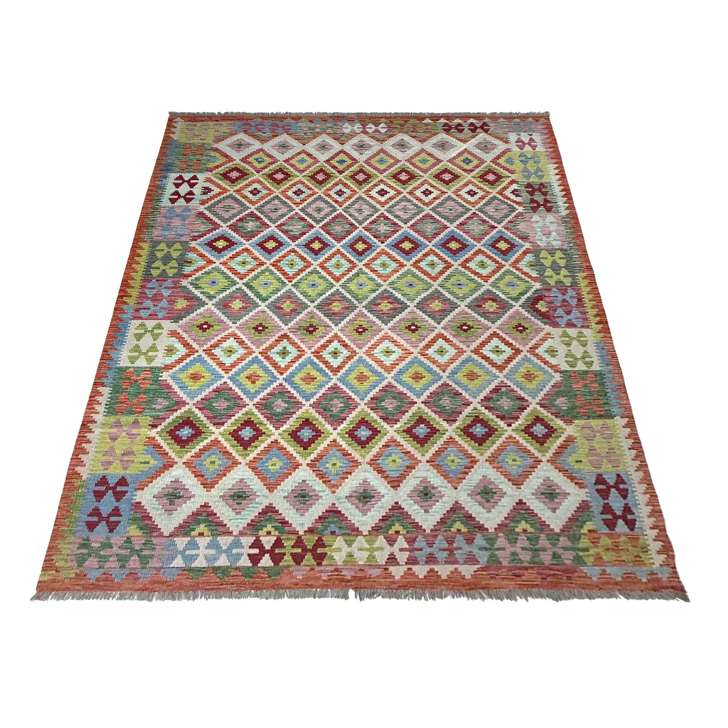 Handmade Multi Kilim Geometric 7x10 ft