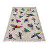 Embroidery Kilim Area Rug Handmade Beige Animal 4x6 ft
