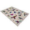 Embroidery Kilim Area Rug Handmade Beige Animal 4x6 ft